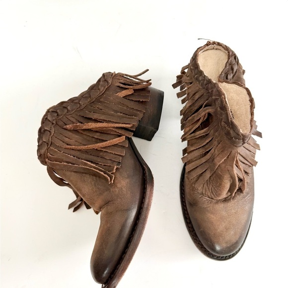 Freebird By Steven Lucy Leather Fringe Boots Boho Hippie Western Coastal Cowgirl - Picture 10 of 10